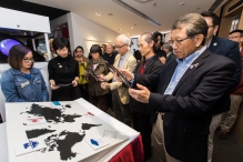 Guests visit the ‘Climate Change: Past, Present, Future’ exhibition.