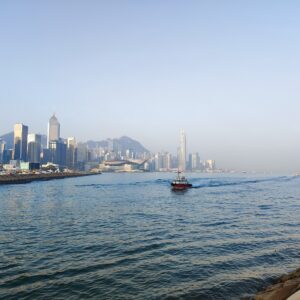 A pilot boat returning to the Typhoon shelter after escorting a large foreign marine vessel in the Victoria Harbour. (Photo: Dr Felix Leung)