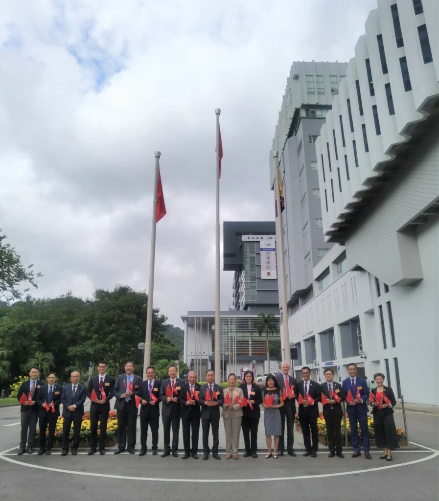 A group photo at the flag-raising ceremony.