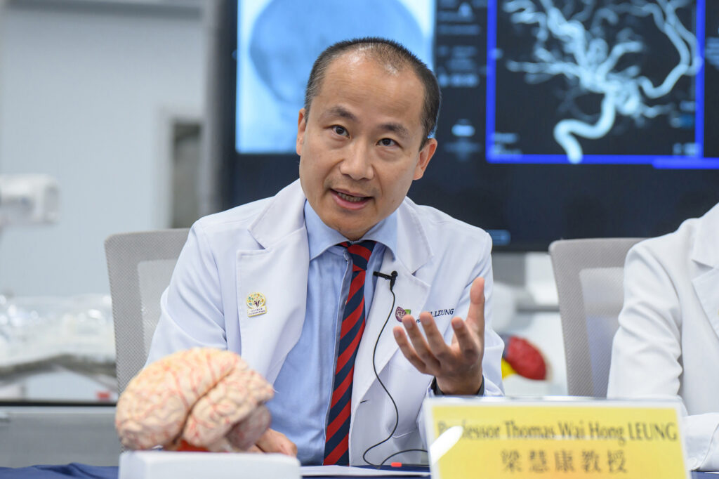 Professor Thomas Leung emphasises the importance of prompt and timely re-opening of occluded blood vessels, resuming blood perfusion to the ischemic brain after stroke. While it can now access the main stem of the brain arteries and remove the occlusive clots through catheters, the technological bottleneck is recanalising more distal and smaller branches that are equally vital in preserving brain function. One key challenge is how to accomplish this goal in a safe and effective manner.