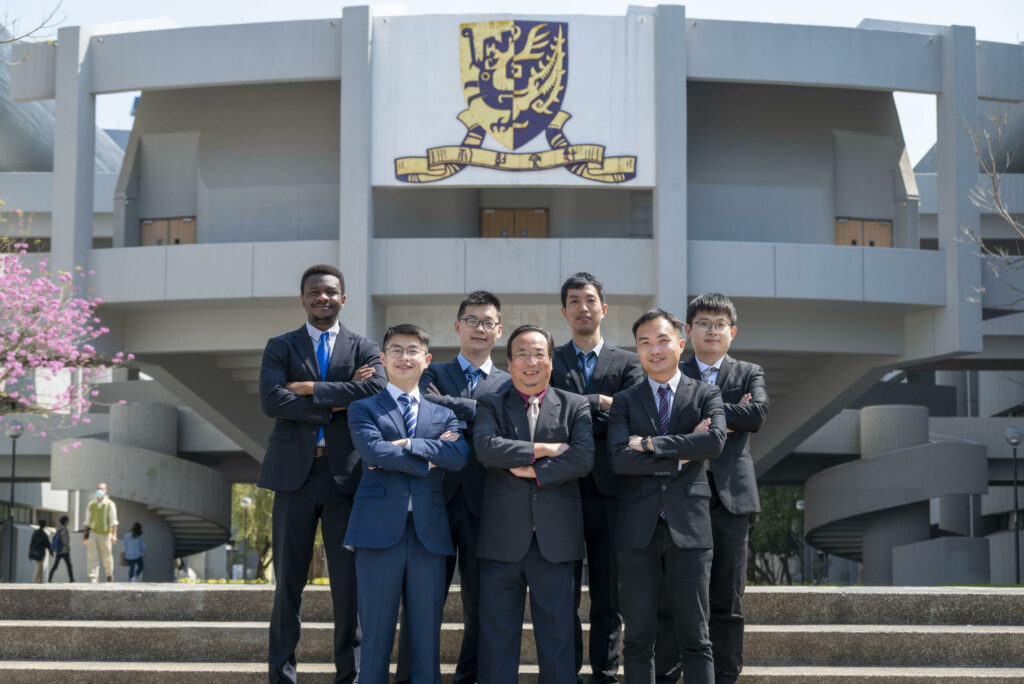 Autonomous Indoor Drone Inspection and Modeling System<br />
Bottom row: Professor Chen Benmei (middle) and Professor Chen Xi (right)