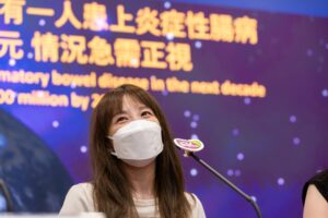 IBD patient Ms Yuen, having undergone years of surgery and medication since being diagnosed at the age of 12, shares how her life has been affected seriously. She highlights the importance of early diagnosis and diet control, and expresses hope for more innovative treatments to benefit more patients.