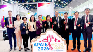 APAIE年會暨展覽2025年3月於印度德里舉行，圖為「留學香港」展館