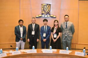 From left: Dr Lobo Louie Hung-tak, Senior Lecturer in the Department of Health and Physical Education at The Education University of Hong Kong; Mr Raistlin Lau Chun, JP, Under Secretary for Culture, Sports and Tourism in the Hong Kong government; Professor Anthony Fung Ying-him, CUHK’s Dean of Social Science and Director of HKIAPS; Professor Lisa Wan Chun-ying, Associate Professor in CUHK’s School of Hotel and Tourism Management; and Mr Jason Wong Chun-tat, Executive Director of the Hong Thai Enterprises Company Limited