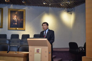 CUHK Vice-Chancellor and President Professor Rocky S. Tuan gives a welcome speech.