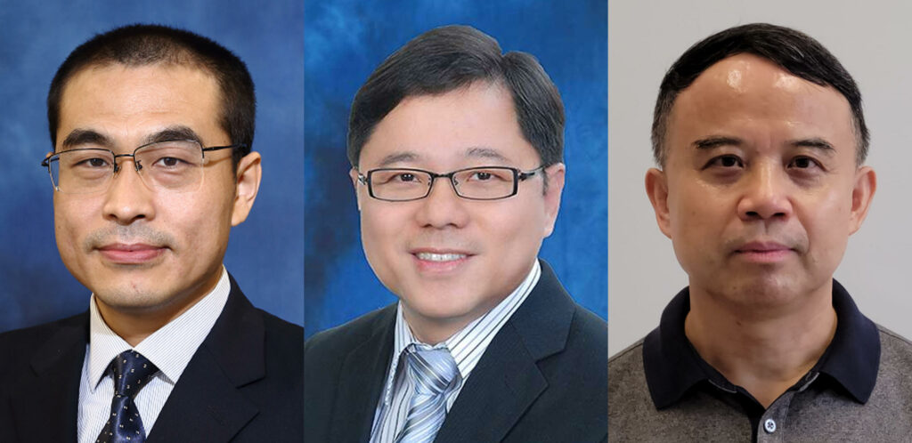 (From left) Professor Ren Hongliang, Professor Chester Shu and Professor Zou Jun