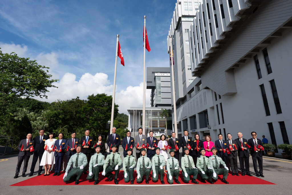 Flag-guard team with guests.
