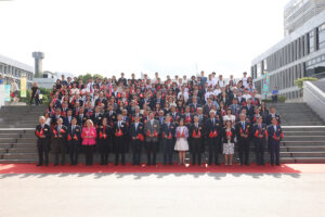 Guests at the flag-raising ceremony