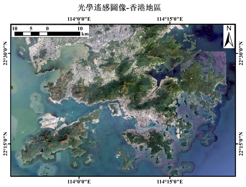圖2︰香港地區光學圖像（真彩色合成）